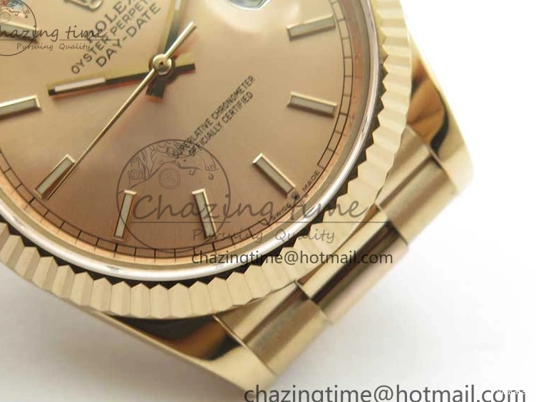 on 904 228239 Day-Date Version Dial President Stick Markers A2836 Bracelet RG RG RG New BP Dial 40mm 0313